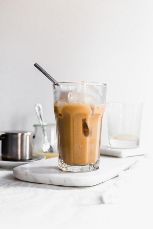 Tall glass of Vietnamese iced coffee