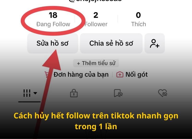 cách hủy hết follow trên tiktok