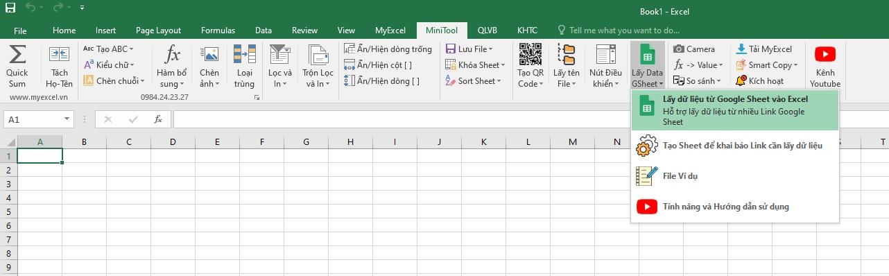 Lấy dữ liệu từ google sheet vào excel