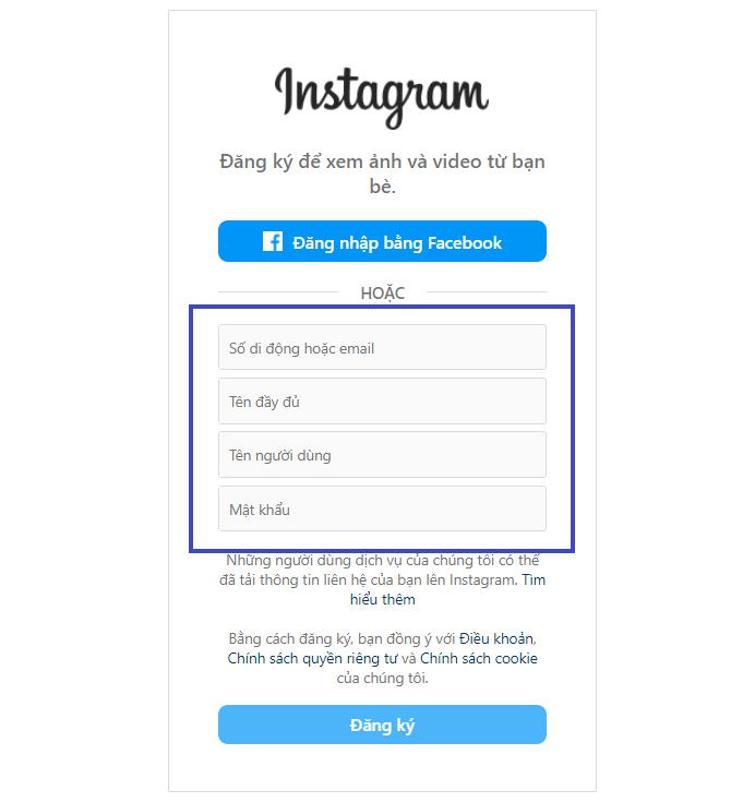 Hướng dẫn tạo tài khoản Instagram và cách đăng nhập