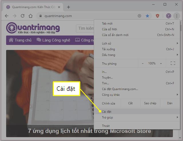 Đặt Chrome làm trình duyệt mặc định