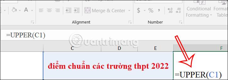 Dùng hàm UPPER Excel viết hoa tất cả trong Excel