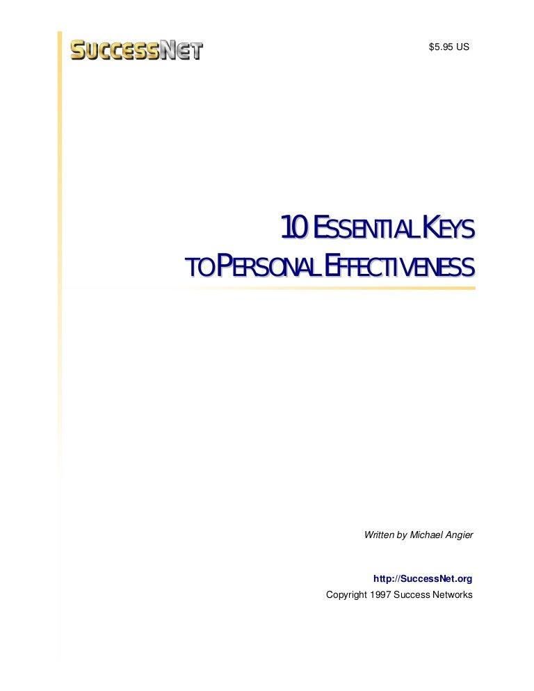 10 essential key to personal effectiveness