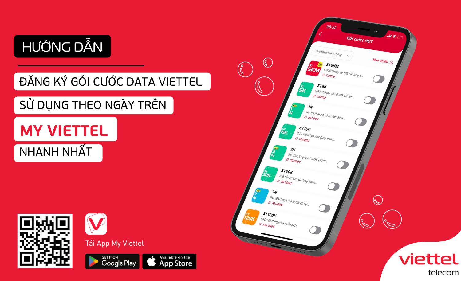 Hướng dẫn đăng ký gói cước data Viettel sử dụng theo ngày trên My Viettel nhanh nhất