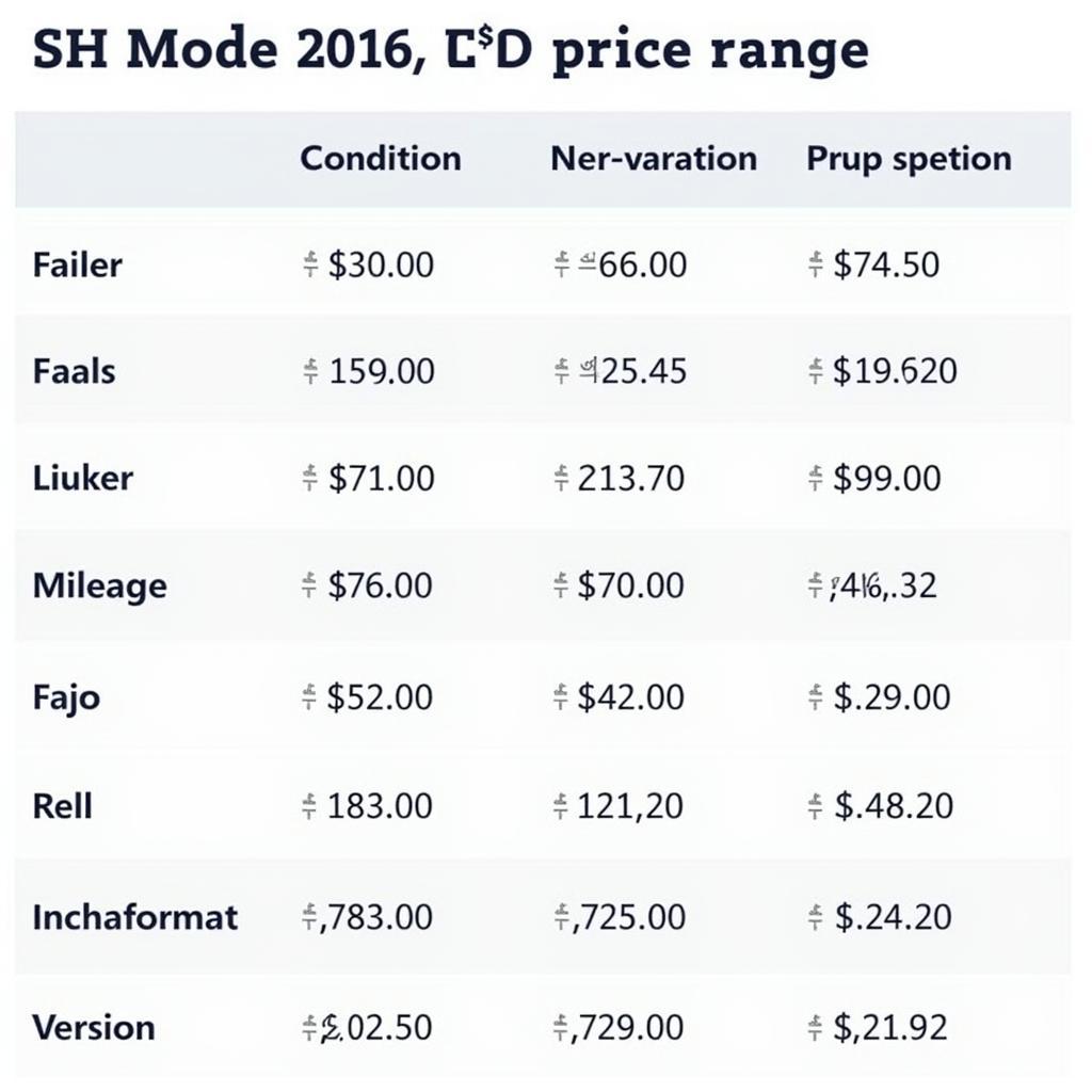 Bảng Giá Xe SH Mode 2016: Thông Tin Chi Tiết và Hữu Ích