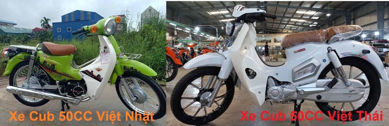 So sánh xe máy 50cc Cub Việt Thái và Cub Victoria Việt Nhật