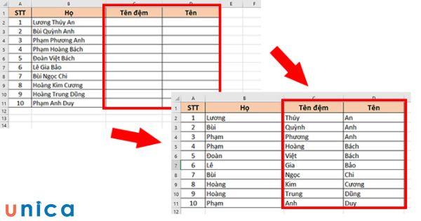 3 Cách chia cột trong excel đơn giản kèm ví dụ chi tiết