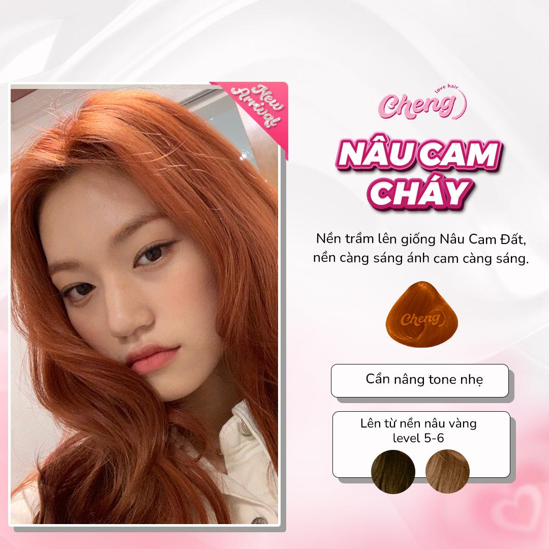 Thuốc Nhuộm Tóc Màu NÂU CAM CHÁY Không Tẩy | Chenglovehair, Chenglovehairs