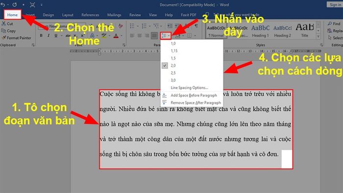 Khắc phục vấn đề về khoảng cách giữa các dòng trong Microsoft Word một cách tỉ mỉ cho tất cả các phiên bản